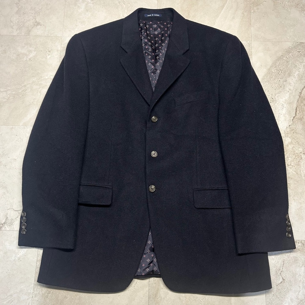 Ralph Lauren Blazer Navy Blue Mens Size 42 100% Camel Hair Sport Coat Jacket